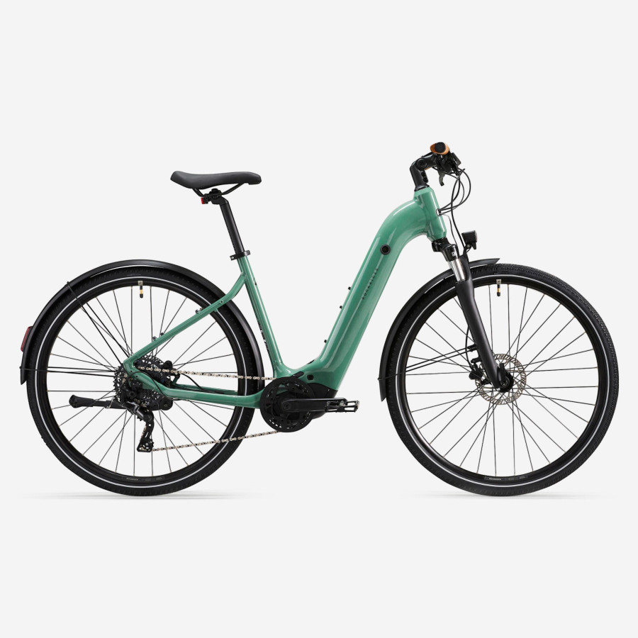 Bici da Trekking Elettrica ROCKRIDER E-ACTV 500 Telaio basso Verde