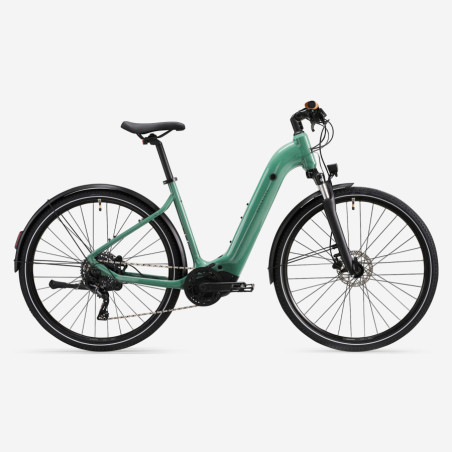 Bici da Trekking Elettrica ROCKRIDER E-ACTV 500 Telaio basso Verde